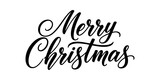 Merry Christmas hand lettering calligraphy isolated on white background. Vector holiday illustration element. Merry Christmas script calligraphy