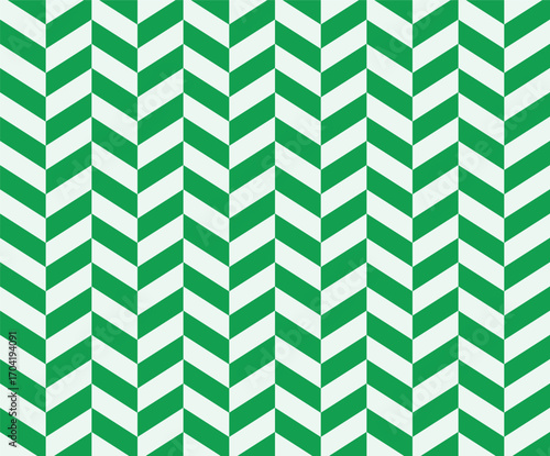 Zigzag chevron alternate green and white color, seamless pattern background, Seamless pattern - slant (oblique) opposite dark and light Black lines on white background, imitation of corners