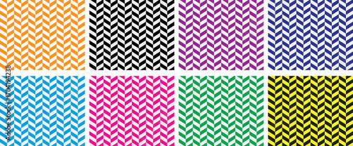 Zigzag chevron alternate green and white color, seamless pattern background, Seamless pattern - slant (oblique) opposite dark and light Black lines on white background, imitation of corners