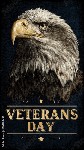 Eagles symbolize strength and honor on Veterans Day celebration in a patriotic design