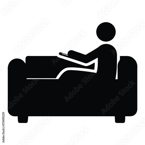 Relaxing on the couch person watching television with a remote in hand
