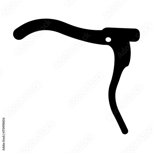 Minimalist bike brake lever illustration on white background emphasizing mechanical detail