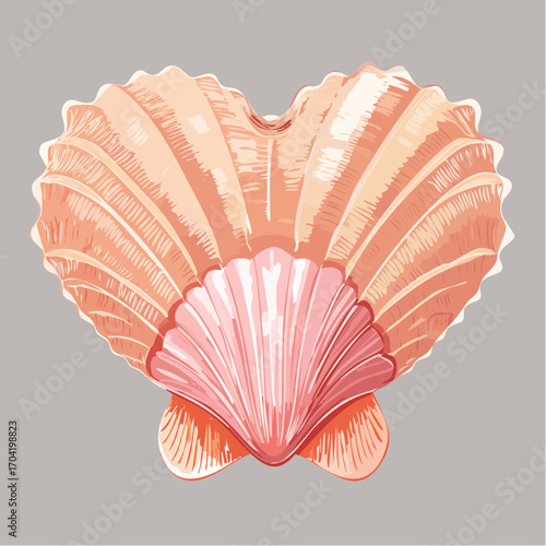pink murex shell vector illustration for coastal décor and marine branding