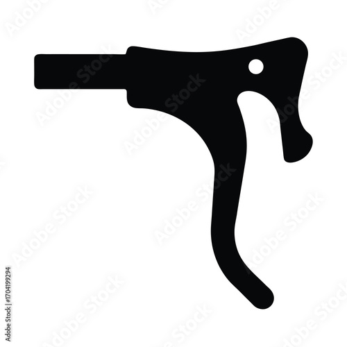 Black and White Silhouette of a Spray Gun Handle for Various Applications
