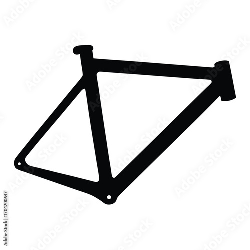 Silhouette of a black bicycle frame on a white background design