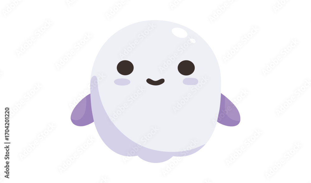 Fototapeta premium Adorable Cartoon Ghost Illustration, Cute Halloween Spirit Design