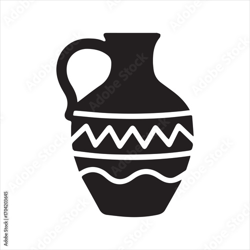 Regional Pottery icon silhouette vector with white background