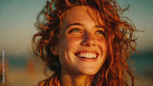 joyful carefree female walking on beach at sunset vacation lifestyle filled with happiness leisure smiling relaxation freedom summertime love and holiday travel joy