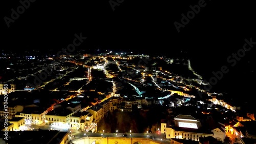 Night Aerial View of Ronda, Spain