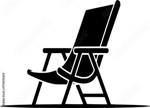 Beach chair silhouette, Summer beach chair silhouette set