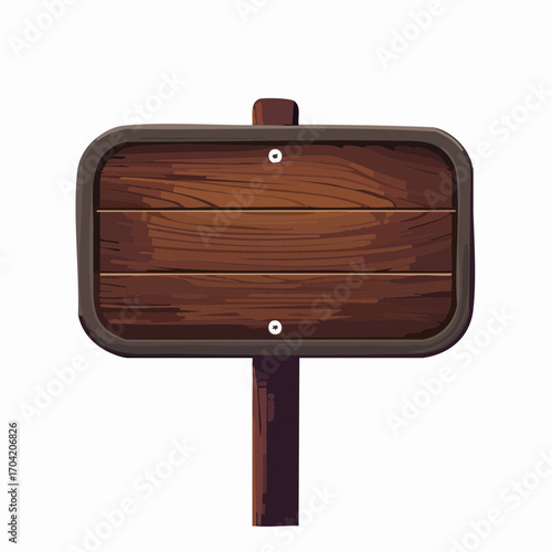 Wooden Signpost A Rustic Guide for Directions and Information on a White Background