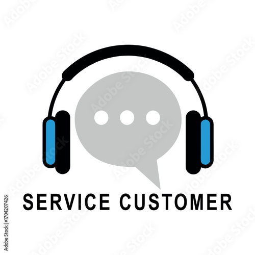 Customer service support headset with speech bubble showcasing communication and assistance solutions for business