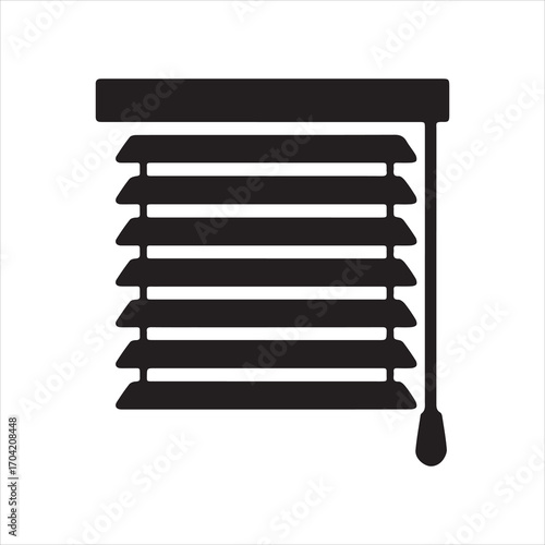 Window Blinds icon silhouette vector with white background