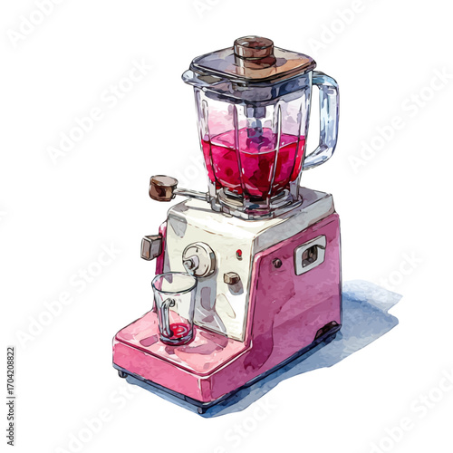 Blender, watercolor painting vector, isolated on a white background.