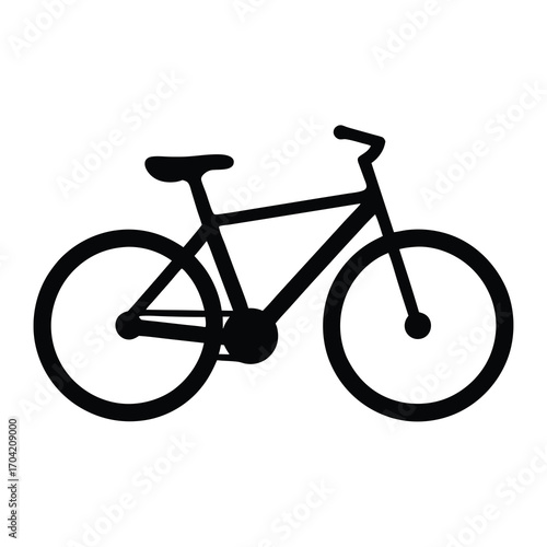 Simple and Clean Bicycle Silhouette Design with Handlebars and Tires Shown