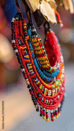 Colorful beaded necklaces