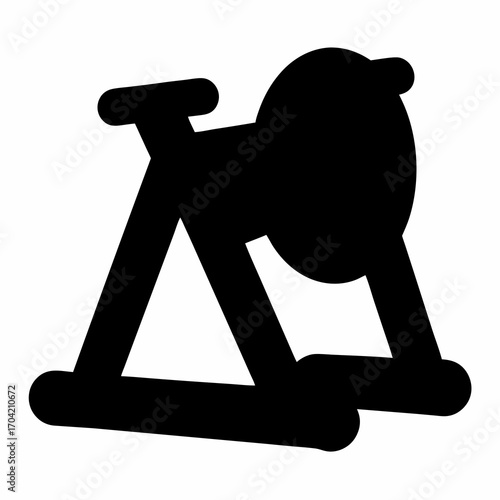 Black Silhouette of an exercise bike for indoor cycling workout, fitness tool
