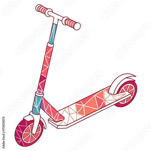 Geometric electric scooter illustration