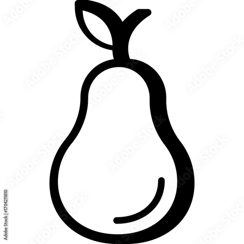 Pear outline icon for autumn harvest