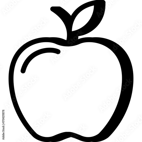 Apple outline icon for harvest and pies