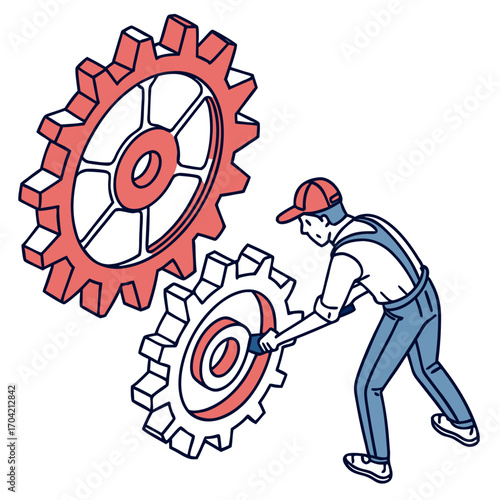 A 3d character of a businessman with an abstract red email symbol icon above his head represents a concept of digital marketing and target communication
