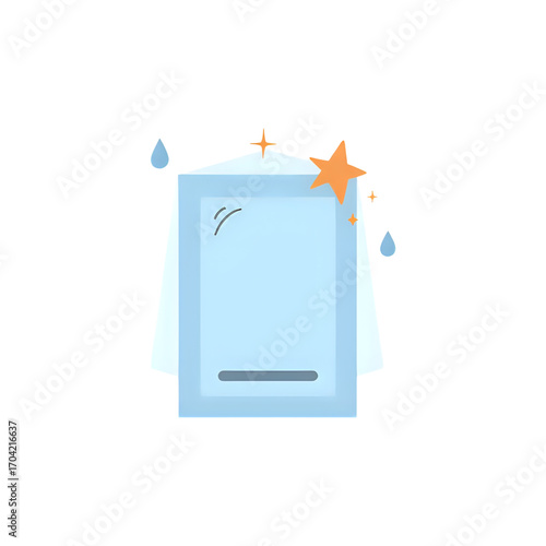 Sparkling clean mirror reflecting a bright star of cleanliness