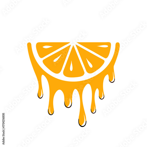 Icon of juicy orange, Logo Template Design Vector Illustration