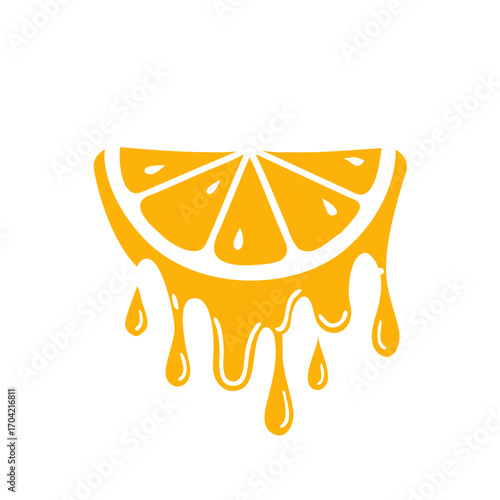 Icon of juicy orange, Logo Template Design Vector Illustration