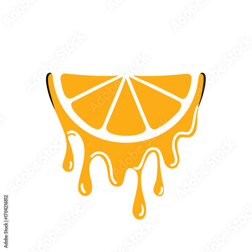 Icon of juicy orange, Logo Template Design Vector Illustration