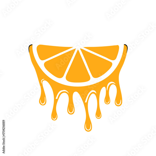 Icon of juicy orange, Logo Template Design Vector Illustration
