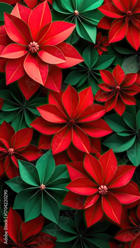 Paper Poinsettia Christmas ...