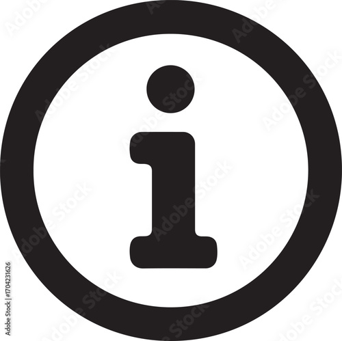 Silhouette vector of info circle icon for web, apps, UI, business, communication, and design