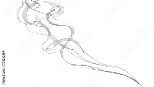 Black and white smoke on white, Twisting smoke tendrils curling in smooth ghostly motions. Transparent Background
