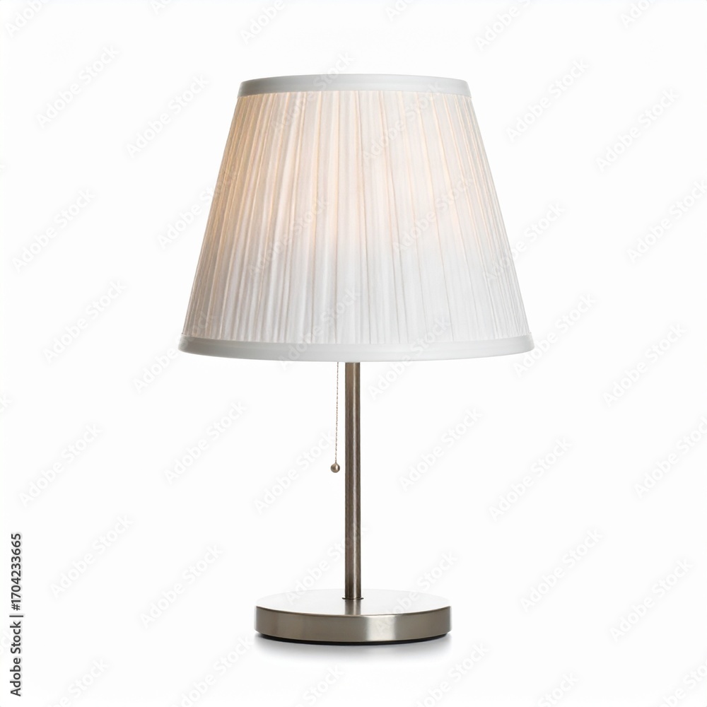 Fototapeta premium Modern table lamp with shade isolated on white background with clean design detail