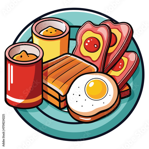 breakfast with eggs and bacon