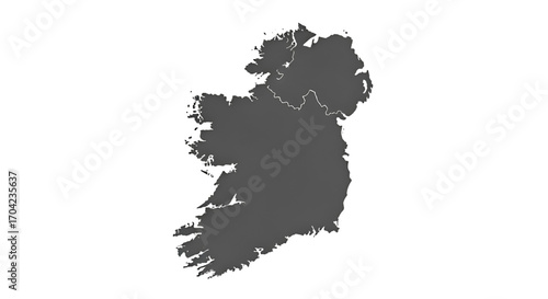 Map of Ireland with Border Outline