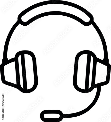 Vector art of headphones with microphone