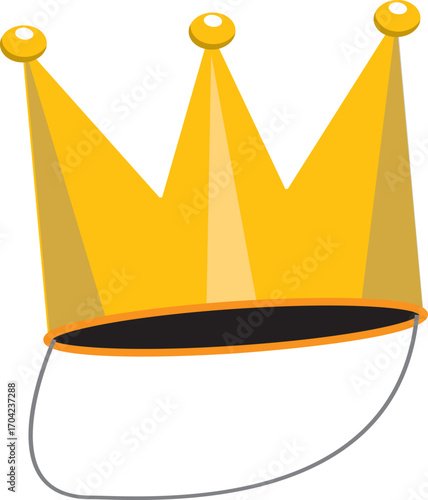 Elegant golden royal crown icon isolated on white background