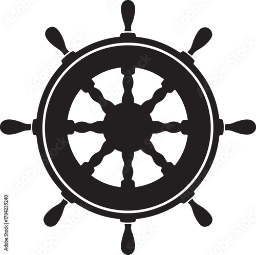 ship string silhouette on a white background