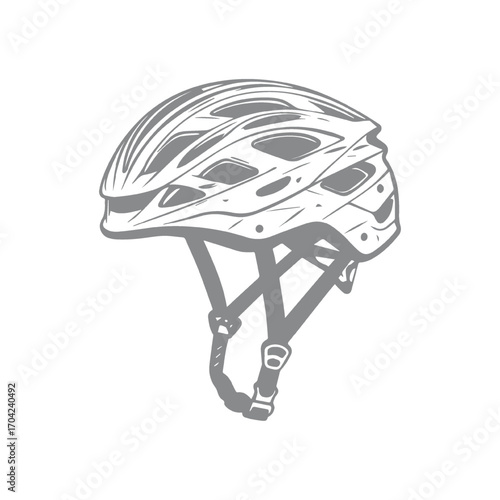 Mountain Bicycle Helmet Design Illustration