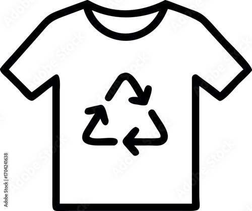 Vector art of tshirt with recycle symbol