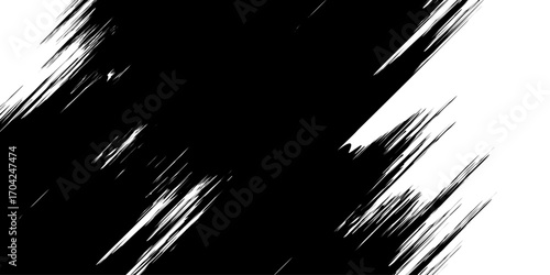 Falling dark animated stars explode into an abstract black and white celebration of Christmas night