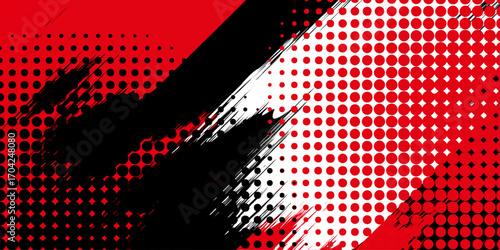 Vector digital art illustration of a woman silhouette with a colorful abstract halftone pattern and light dots backdrop