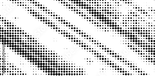 This striking monochrome background features a halftone pattern of black dots in diagonal, textured bands against a clean white backdrop, creating an eye-catching design