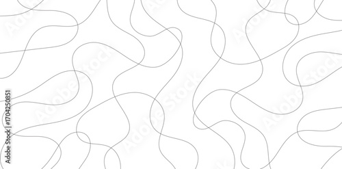 A contemporary white backdrop features a network of black, meandering lines creating an abstract pattern of flowing and overlapping organic shapes, ideal for modern design applications