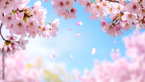 春のイメージ　梅の花　カラフルで幻想的な背景