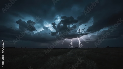 Storm clouds with lightning