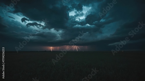 Storm clouds with lightning