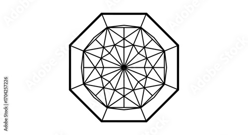 An intricate geometric octagonal mandala design featuring radial symmetry and complex polygonal subdivision