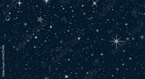 A celestial tapestry of sparkling stars and cosmic dust adorning a deep indigo night sky